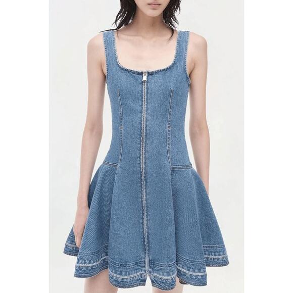 Jonathan Simkhai Dresses & Skirts - SIMKHAI Eleodra Denim Mini Dress in Zanpa 8 NWT Quiet Luxury Minimalist Coastal